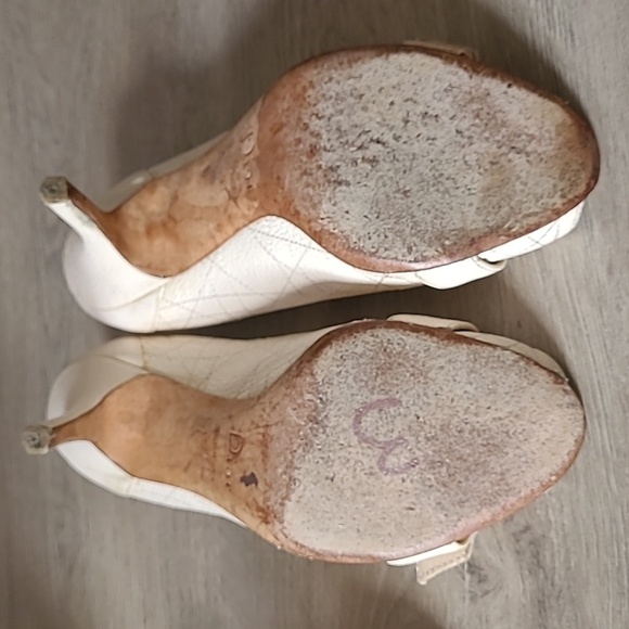 Dior bumblebee Prep Toe Grained Calksin Heels Sandals - Size 38 EUR - Picture 11 of 12